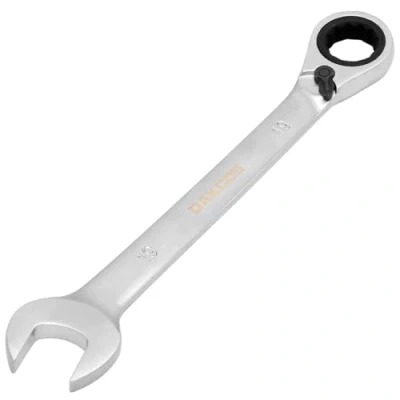 Image of DAKCOS Fixed Head Reversible Ratchet Spanner 19mm Ratcheting Combination Wrench Chrome Vanadium Steel