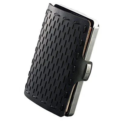 Image of I Clip Original Wallet with Coinpouch Leather Cardholder Moneyclip Slim Silver Black