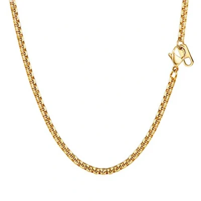 Image of PROSTEEL 3MM Box Chain for Jewelry Making Gold Filled Necklace Men 22Inch