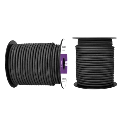 Image of Abma Cord Bungee 6mm 30M Elastic Shock 100% Stretch Rope for Tarpaulin, Trailer, Backpack, Tent Pole, Kayak Black
