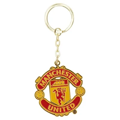 Image of Manchester United FC Official Metal Football Crest Keyring (One Size) (Red)