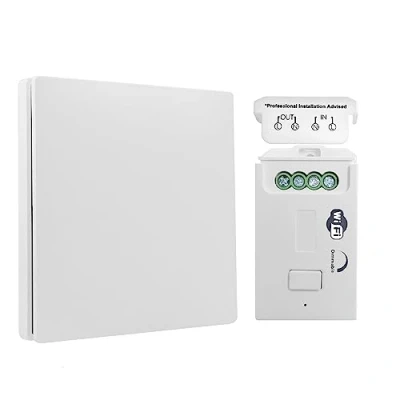 Image of Wireless Light Switch Kit, Wifi Smart Dimmer Switch, No Wiring Waterproof Kinetic Remote Control, Compatible with Alexa and Google Assistant, Voice Control
