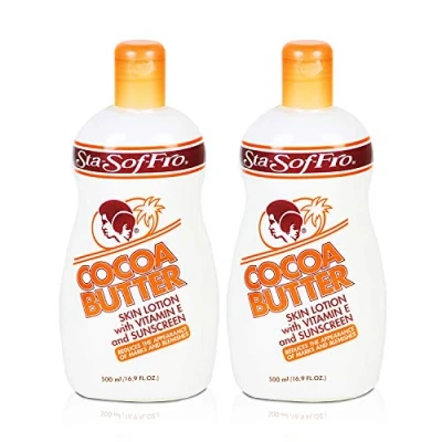 Image of Sta Sof Fro Cocoa Butter Skin Lotion for Face, Hands &amp; Body Moisturising with Sunscreen and Vitamin E Removes blemishes 500ml Pack of 2