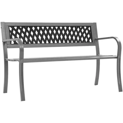 Image of vidaXL Garden Bench Black 120 cm Steel