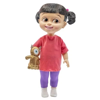 Image of Disney Store Official Boo Doll, Monsters, Inc., 39cm/15 Animator Collection, Toy with Realistic Rooted Hair &amp; Pink Top, Suitable for Ages 3+