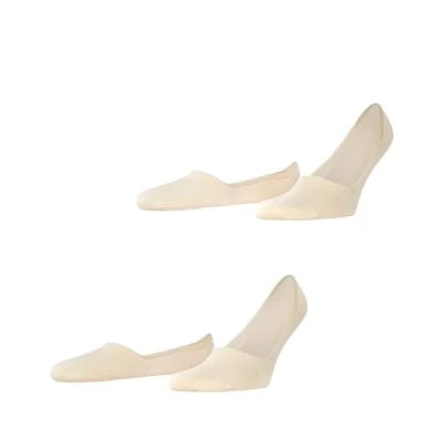 Image of ESPRIT Men&#039;s Basic Uni 2 Pack M IN Cotton No Show Plain Pairs Liner Socks, Beige (Cream 4011), 5.5 8