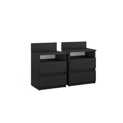 Image of Vicco Nightstand Monty, Black, 39.6 x 59.1 cm Set of 2