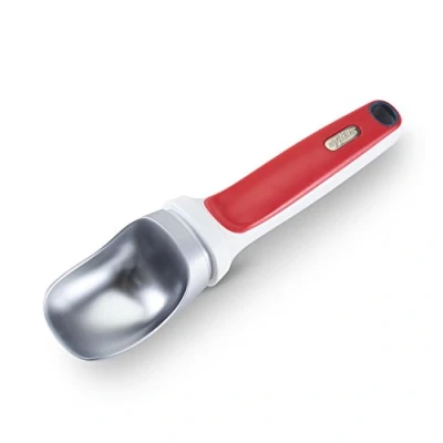Image of Zyliss E980128 Ice Cream Scoop, 18.5cm/7.25in, Zinc Alloy/Plastic, Red/White, Scoop for Cream/Gelato/Clotted Cream/Sorbet/Mashed Potato, Dishwasher Safe