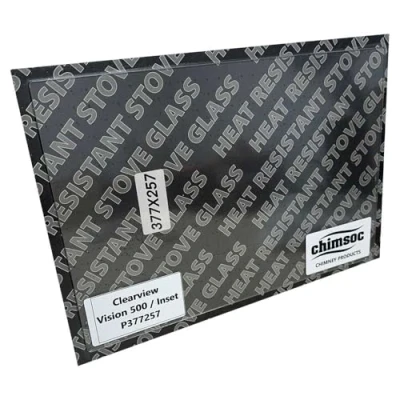 Image of Chimsoc Replacement Stove Glass Clearview Vision 500 / Inset (377mm x 257mm Rectangular)