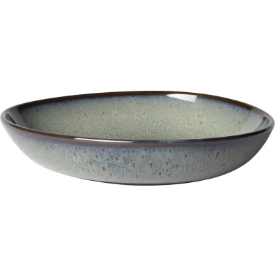 Image of Villeroy &amp; Boch Lave Fruit/Decorative Bowl Grey, Dishwasher Safe, Microwave Flat Bowl, Fruit Salad Ramen Plate for Pasta, Dinner Ceramic, Earthenware
