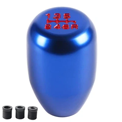 Image of Fydun 6 Speed Shift Knob Gear Cover Head Car Universal Metal Modification Manual Shifter(Blue)