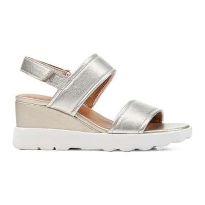 Image of Geox Women&#039;s D Spherica Ec6 A Wedge Sandal, Gold, 7 UK