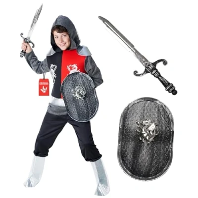 Image of Morph Kids Knight Costume, Boys Medieval Costume Kids, Armour Fancy Dress Medium