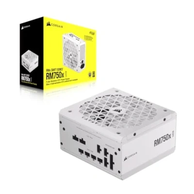 Image of CORSAIR RM750x SHIFT Fully Modular ATX Power Supply Interface Side Dual EPS12V Connectors Zero RPM Fan Mode Capacitors Rated up to 105C 80 PLUS Gold Efficiency White