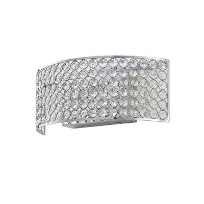 Image of Lucande LED glass crystal wall light Alizee in chrome