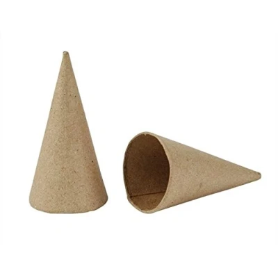 Image of Crafty Capers 10 Paper Mache 8cm Cones to Decorate Papier Shapes