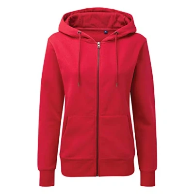 Image of Asquith &amp; Fox Women&#039;s Zip Through Organic Hoodie Red Medium