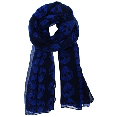 Image of Zac&#039;s Alter Ego Long Lightweight Fashionable Unisex Skull Print Scarf