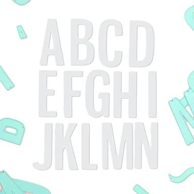 Image of Craftelier Set of 39 Capsule Letters and Symbols for Card Making, Scrapbooking Crafts Projects Compatible with Various Die Cutting Machines Materials Size 5.5 cm