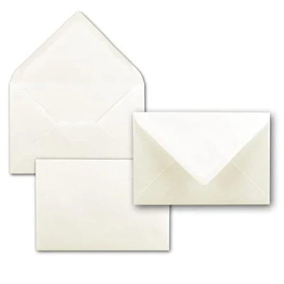 Image of envelopes in cream 100 pieces DIN B6 format 125 x 185 mm 120 grams per m² Larger than for particularly thick folding cards wet gluing ideal Christmas and