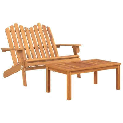 Image of vidaXL 2 Piece Adirondack Garden Lounge Set Solid Wood Acacia
