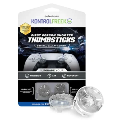 Image of KontrolFreek FPS Freek Galaxy Crystal for PlayStation 4 (PS4) and 5 (PS5) Controller Performance Thumbsticks 1 High Rise, Mid Rise