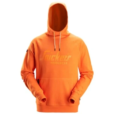 Image of Snickers Workwear Mens Logo Hoodie Sweatshirt 2894 (UK, Alpha, M, Regular, Warm Orange)