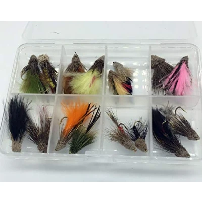 Image of BestCity Fly Fishing Majestic Muddler Set Pack of 16 flies sizes 6 12 + free clip shut box