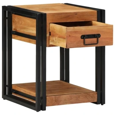 Image of vidaXL Nightstand 40x40x50 cm Solid Acacia Wood