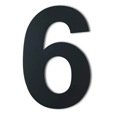 Image of Large Black Brushed Modern House Number 230mm Height Made of Solid 304 Stainless Steel, Floating Appearance and Easy to Install (Number 6 Six / 9 N