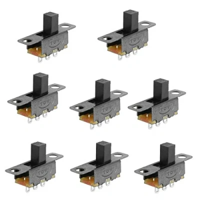 Image of Sourcingmap 8 Pcs 2 Position SPDT 1P2T Panel Mount Vertical Slide Switch 3 Solder Lug Pin