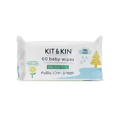 Image of Kit &amp; Kin Biodegradable Baby Wipes 60s