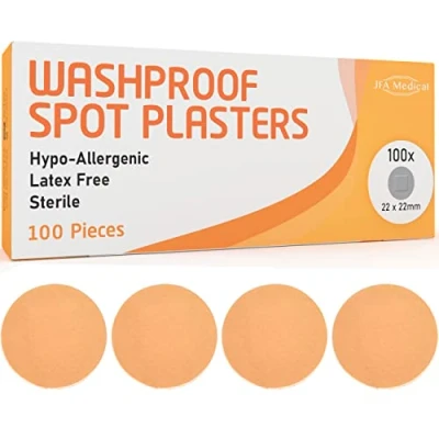 Image of JFA Washproof Spot Plasters 22 x 22mm 100 Per Box