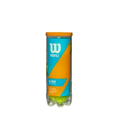 Image of Wilson Tennis Balls, Prime All Court, 3 Pack Can, for Surfaces, Yellow, WRT102200