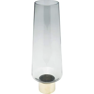 Image of Kare 51134 Vases, Body: Coloured Glass, Decoration: Brass Coated Steel, Grey