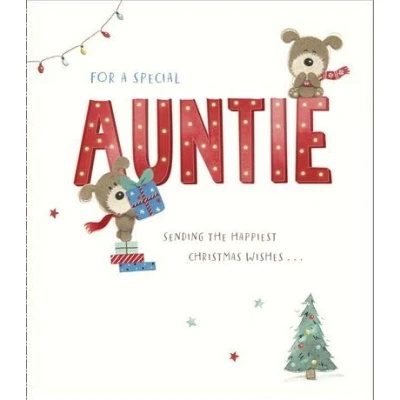 Image of Special Auntie Lots of Woof Sending The Happiest Wishes Christmas Card