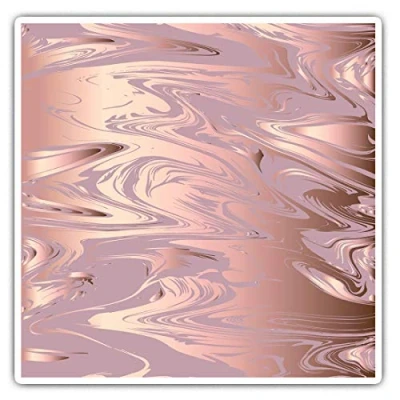 Image of Square Stickers (Set of 2) 10cm Rose Gold Marble Pattern Pretty Laptop Tablet Luggage Scrapbook #24125