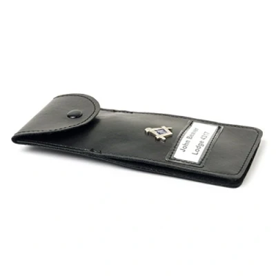 Image of THE MASONIC COLLECTION Craft Regalia Breast Jewel Holder with Wallet Insert Card to Personalize Name Gift Accessory for Freemason Men