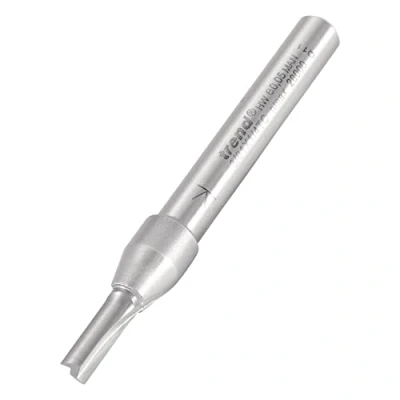 Image of Trend Professional Straight Two Flute Router Cutter Bit, 1/4 Inch Shank, 4mm Cut Diameter, 11mm Length, Tungsten Carbide Tipped, 3/01X1/4TC