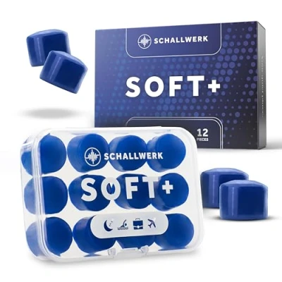 Image of Schallwerk ® Soft+ 12 silicone ear plugs for sleeping optimal support as sleep hearing protection soft noise cancelling