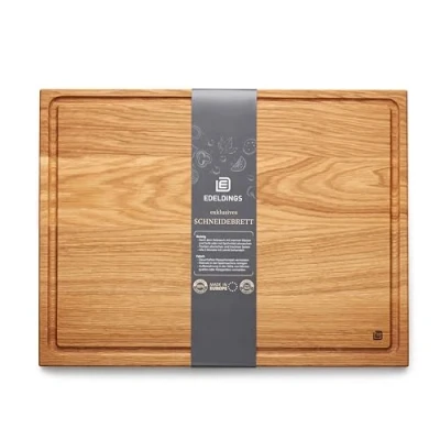 Image of Edeldings Ash Wood Striped Cutting Board, 40 cm, Oak Wood, Gelb Braun