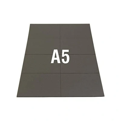 Image of NeoFlex® Self Adhesive Flexible Neodymium Rectangles for Arts, Crafts, Model Making, DIY and Hobbies 74mm x 52mm 8 per A5 Sheet