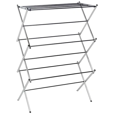 Image of Amazon Basics Foldable Concertina Indoor Clothes Airer, 29.4 X 14.8 41.9 Inches, Chrome