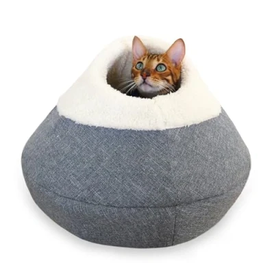 Image of Rosewood Cosy Cat Cave Hideaway, Bed, Grey, Small