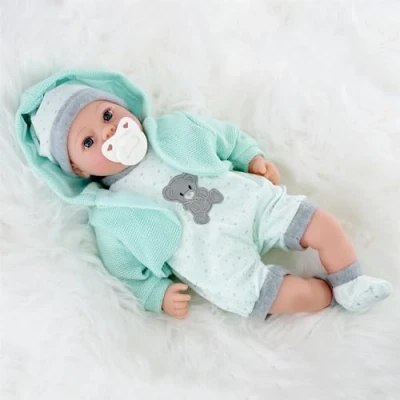 Image of The Magic Toy Shop Bibi Doll 18&quot; Lifelike Large Size Soft Bodied Baby Girls Boys Dolly With Sounds and Comforter (Mint)