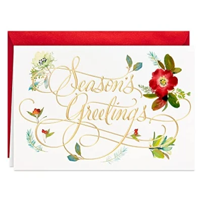 Image of Hallmark Boxed Holiday Cards, Floral Season&#039;s Greetings (40 Cards with Envelopes)