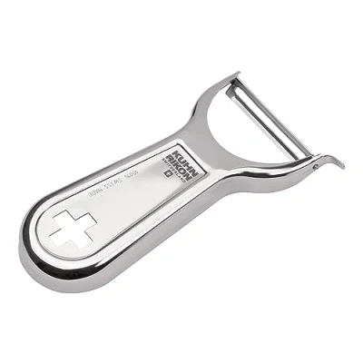 Image of Kuhn Rikon Metallic Swiss Potato Peeler, Vegetable Peeler. Stainless Steel Veg Peelers for Kitchen. Speed Apple Peeler 3 Year Kitchen Accessories Guarantee