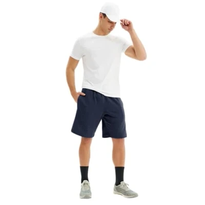 Image of L S U Men Shorts Casual Full Elastic Waist with Pockets (NVY 2XL) Navy