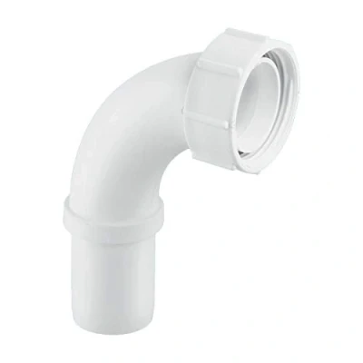 Image of McAlpine 1�&quot; Pushfit 90� Knuckle Overflow Bend x BSP Coupling Nut S5
