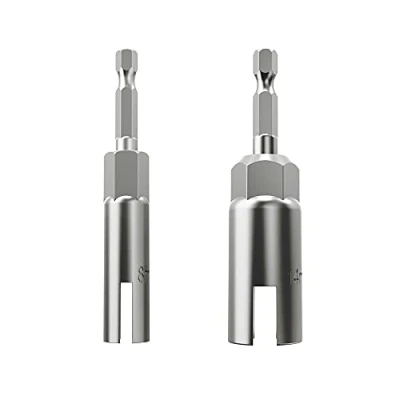 Image of 1/4 Inch Hex Shank, Slot Wing Nuts Drill Bit Socket Wrenches Tools Set Power Nut Driver Set, Drills Bits for Panel Screws Eye C Hook Bolt (2P(8 14))